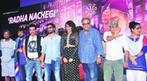 (Top)Remo D’Souza, Wajid Ali, Sanjay Kapoor,  Amit Sharma, Sonakshi Sinha, Boney Kapoor, Sajid Ali and 
Kausar Munir at the song launch of Tevar ,  (Left) Remo D’Souza and Sonakshi Sinha show of the moves from Radha Nachegi