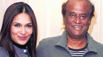 Soundarya Rajinikant with dad Rajinikant 