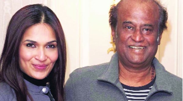 Soundarya Rajinikant with dad Rajinikant 