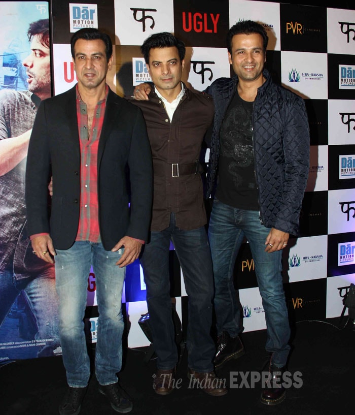 Ronit, Rohit and Rahul Bhat. Ronit and Rahul play pivotal roles in Ugly. (Source: Varinder Chawla)