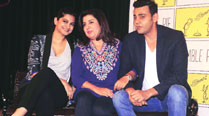 Farah Khan is flanked by Rhea Kapoor and Cyrus sahukar during one of the initial shows of The Bench