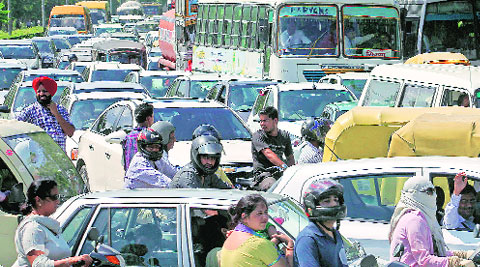 Traffic jam in Chandigarh. (File photo)