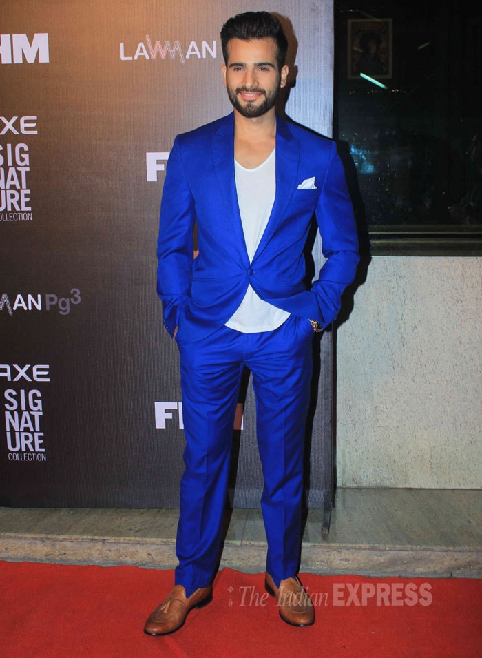Film and television actor Vishal Singh was eye-catching in royal blue. (Source: Varinder Chawla)