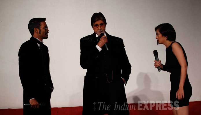 Shamitabh, Amitabh Bachchan, Dhanush, Akshara Haasan, Shamitabh trailer launch