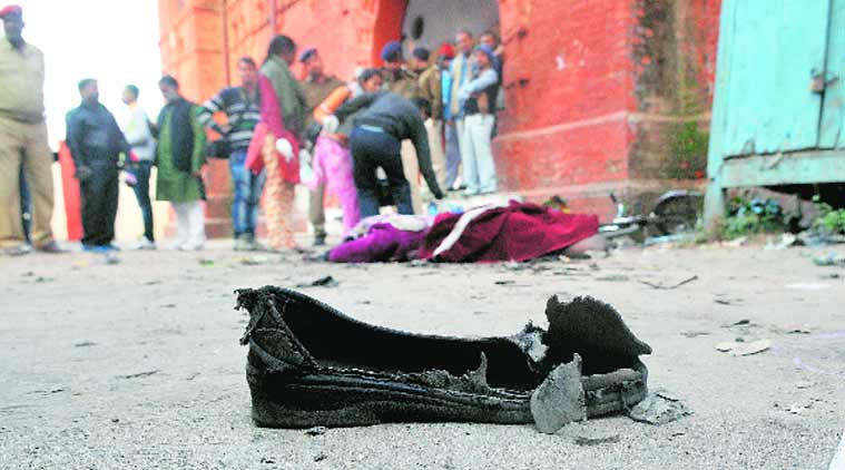 At the blast site, in Ara. (Source: Express Photo  by Prashant Ravi)
