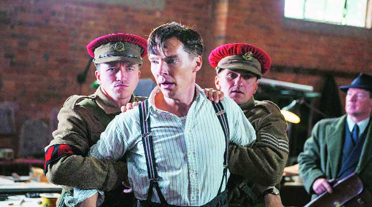 Cumberbatch stars in The Imitation Game as a brilliant British code breaker during World War II who is later persecuted because he’s gay. (Source: AP)