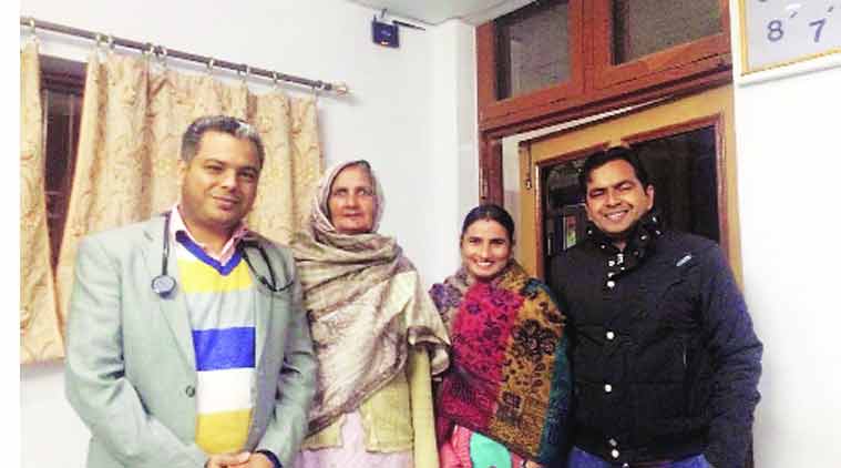 The family with the doctor after the operation at Max Hospital in Mohali. ( Source: Express Photo)