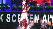 Gurmeet  Choudhary makes a stunning entry on a horse