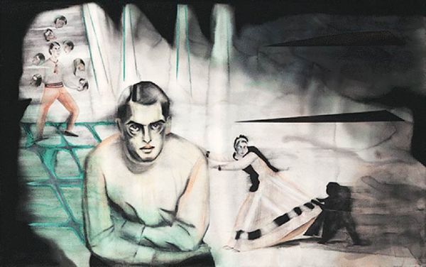 Panic Room, the water colour and charcoal work inspired by Buñuel