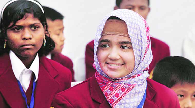 Resham Fatma, recipient of the Bharat Award, during a press conference in New Delhi. (Source: Express Photo by Renuka Puri)
