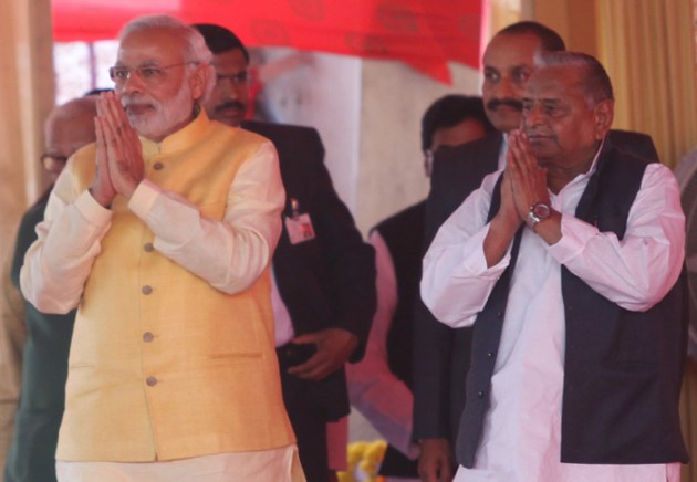 PM Modi, Modi suit, Amitabh Bachchan, Janata Parivar, Janata parivar wedding, Lalu's daughter, Mulayam Singh, Mulayam Singh's nephew, Tej Pratap Singh Yadav wedding, Amar Singh, UP CM, Bihar CM, Rabri, Raj Lashmi wedding