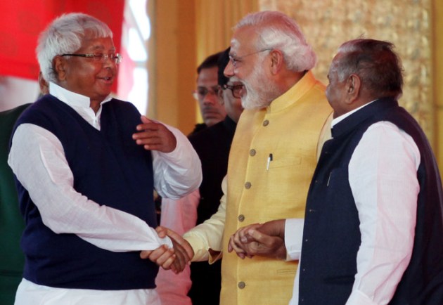 PM Modi, Modi suit, Amitabh Bachchan, Janata Parivar, Janata parivar wedding, Lalu's daughter, Mulayam Singh, Mulayam Singh's nephew, Tej Pratap Singh Yadav wedding, Amar Singh, UP CM, Bihar CM, Rabri, Raj Lashmi wedding, Janata Parivar Wedding