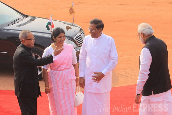 PM Modi, Sri Lankan President, Sri Lanka President Sirisena, Sri Lankan new President, Sri Lanka state visit, India Sri Lanka, India Sri Lanka relations, Narendra Modi, India president Pranab Mukherjee, Manohar Parrikar, Najeeb Jung, Swadananda Gowda, india news, modi pictures, sri lanka news