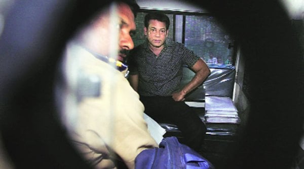 Abu Salem on his way to Taloja Jail after the sessions court awarded him life imprisonment on Wednesday.(Express photo by Prashant Nadkar)