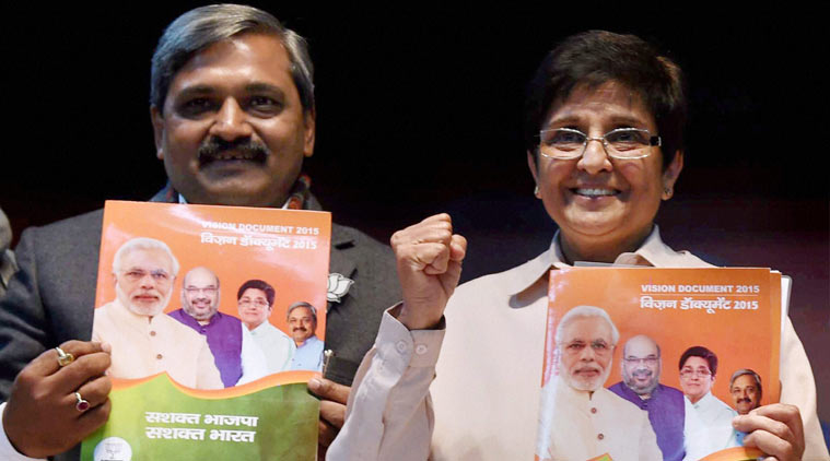 Kiran bedi, BJP vision document, BJP vision, Satish upadhyay