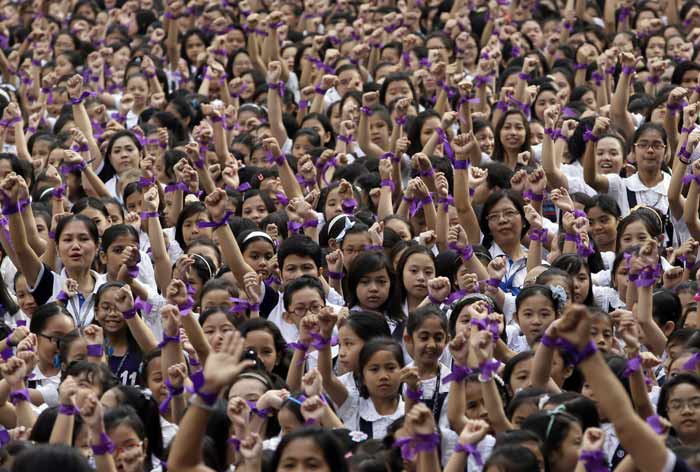 One Billion Rising, Philippines, One Billion Rising Philippines, violence against women, violence against children, women safety, children safety, domestic violence, sexual assault, trafficking, cyber pornography, kidnapping, women, children, Nigerian schoolgirls kidnapped, Islamic militants, women news, world news, indian express