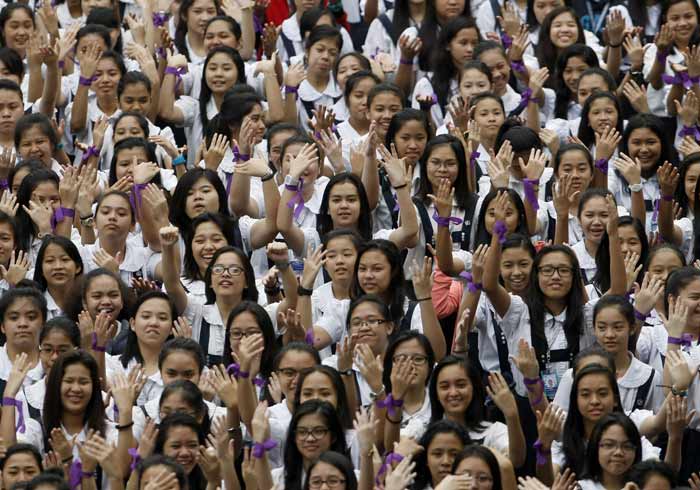 One Billion Rising, Philippines, One Billion Rising Philippines, violence against women, violence against children, women safety, children safety, domestic violence, sexual assault, trafficking, cyber pornography, kidnapping, women, children, Nigerian schoolgirls kidnapped, Islamic militants, women news, world news, indian express