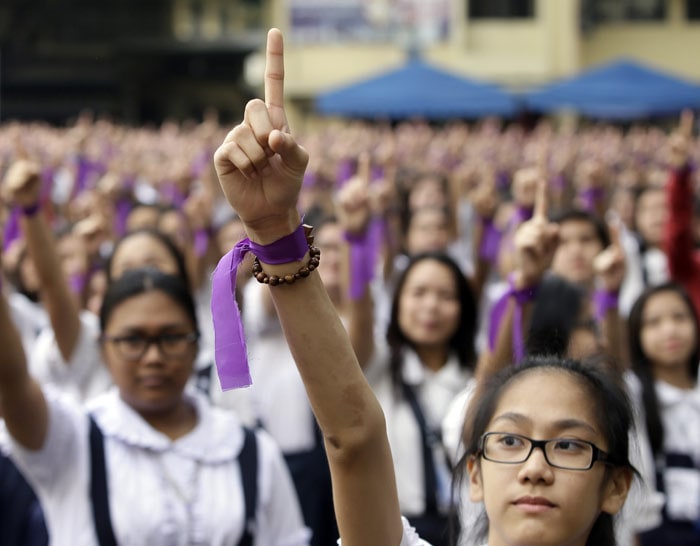 One Billion Rising, Philippines, One Billion Rising Philippines, violence against women, violence against children, women safety, children safety, domestic violence, sexual assault, trafficking, cyber pornography, kidnapping, women, children, Nigerian schoolgirls kidnapped, Islamic militants, women news, world news, indian express