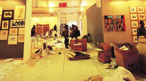  The artwork being put on display at the India Art Fair.