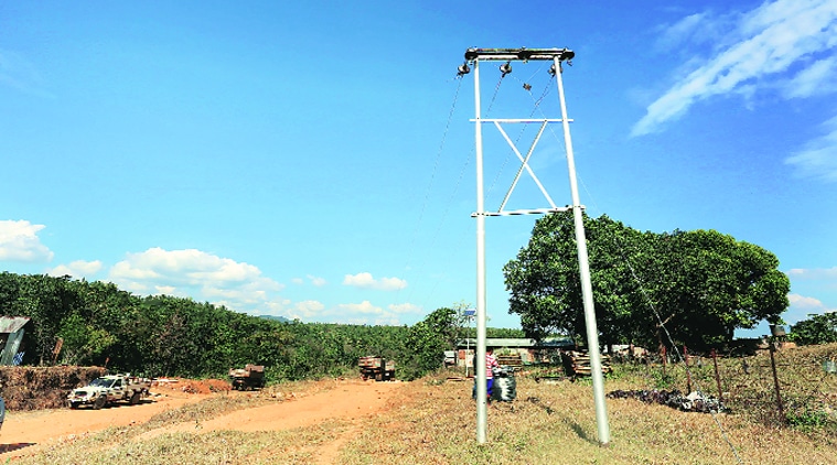 Power lines are being laid and over a fortnight ago, electricity arrived at Haollenphai, though supply remains irregular.
