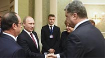 Ukraine, Russia, Russia in Ukraine, Ukraine minsk meet, Putin, Poroshenko, Ukraine peace talks, four way talks Ukraine, ukraine violence, Ukraine Russia conflict, Ukraine conflict, Hollande, Merkel, World News