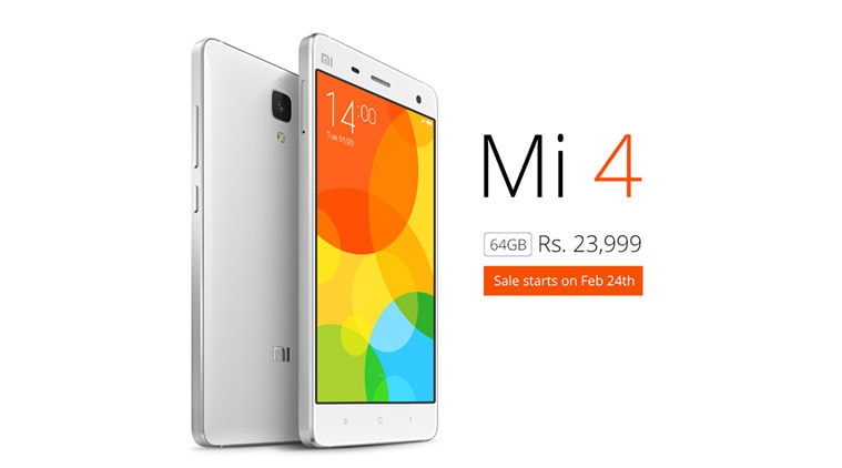 Xiaomi Mi 4 64GB coming on February 24 at Rs 23,999 ...