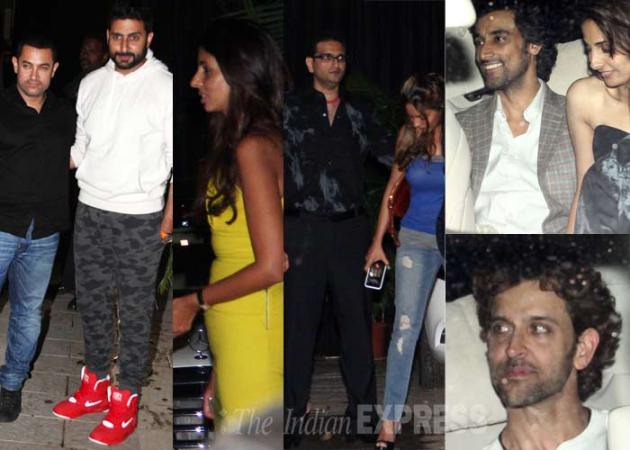 Aamir Khan, Gauri Khan, Hrithik Roshan, Abhishek Bachchan, Naina Bachchan, Kunal Kapoor