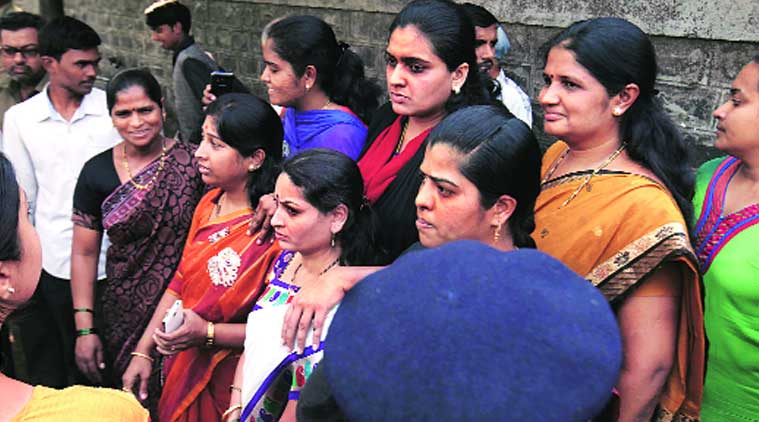 MNS workers, who allegedly assaulted the suspect when he was produced in court, were detained by Shivajinagar police. (Source: Express photo by Arul Horizon)