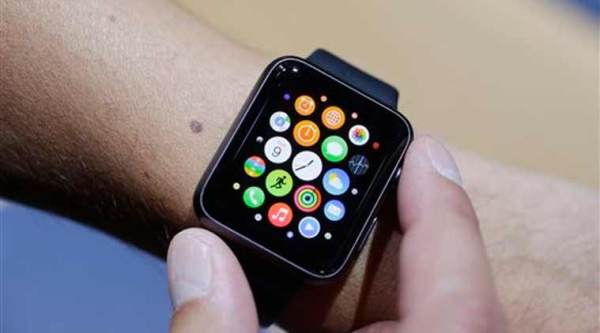 In file photo, the new Apple Watch is modeled during a media event in Cupertino, Calif. 