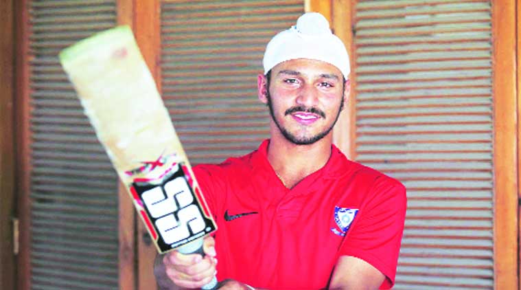 Anmolpreet Singh at PCA stadium. (Source: Express photo by Jasbir Malhi)