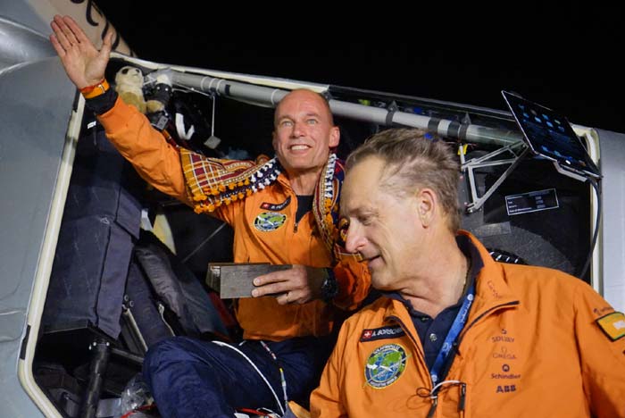 Solar Impulse, Solar Impulse 2, a solar-powered airplane, Bertrant Piccard, Switzerland, Ahmedabad, India, round-the-world journey, Muscat, Oman, Andre Boschberg, aviation, solar impulse plane, solar impulse 2 aircraft, solar impulse 2 speed, science, Nation, India News, National News