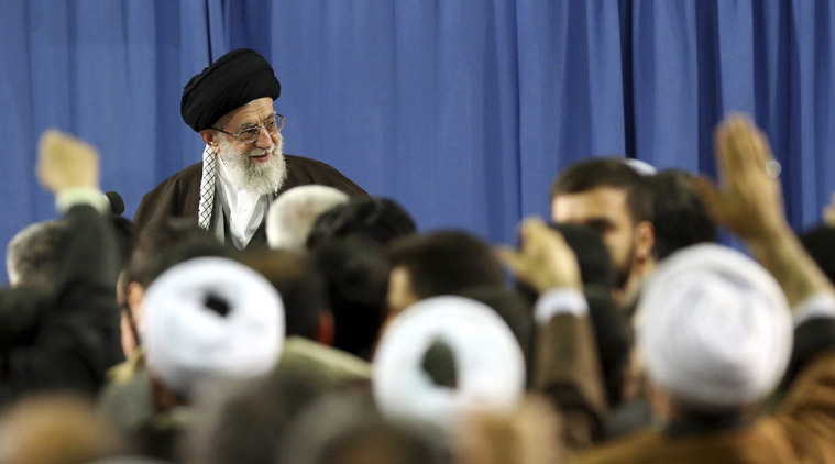 In this picture released by an official website of the office of the Iranian supreme leader, Supreme Leader Ayatollah Ali Khamenei attends a meeting with a group of environmental officials and activists at his residence in Tehran, Iran, Sunday, March, 2015. (AP Photo/Office of the Iranian Supreme Leader)