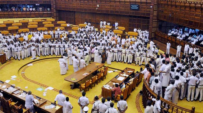 KM Mani, kerala state assembly, KM Mani budget, Kerala, CPM, Congress, LDF, Kerala protest