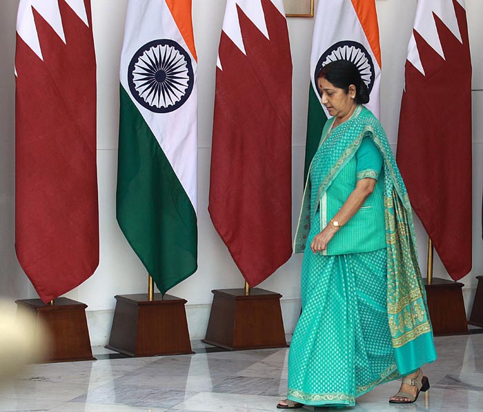 Prime Minister Narendra Modi, Sheikh Tamim Bin Hamad Al-Thani, Sushma Swaraj