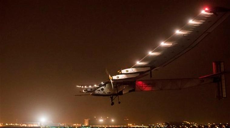 Solar Impulse, Solar Impulse 2, a solar-powered airplane, Bertrant Piccard, Switzerland, Ahmedabad, India, round-the-world journey, Muscat, Oman, Andre Boschberg, aviation, solar impulse plane, solar impulse 2 aircraft, solar impulse 2 speed, science, Nation, India News, National News