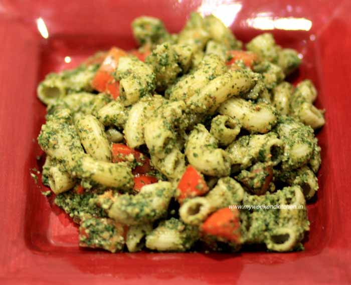 Express recipe Go green with Mint and almond pesto pasta salad Food
