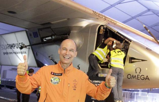 Solar Impulse, Solar Impulse 2, a solar-powered airplane, Bertrant Piccard, Switzerland, Ahmedabad, India, round-the-world journey, Muscat, Oman, Andre Boschberg, aviation, solar impulse plane, solar impulse 2 aircraft, solar impulse 2 speed, science, Nation, India News, National News