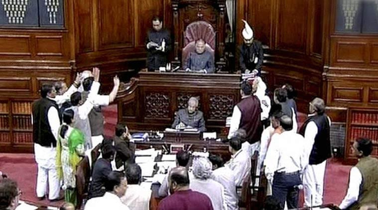 rajya sabha, protest rajya sabha