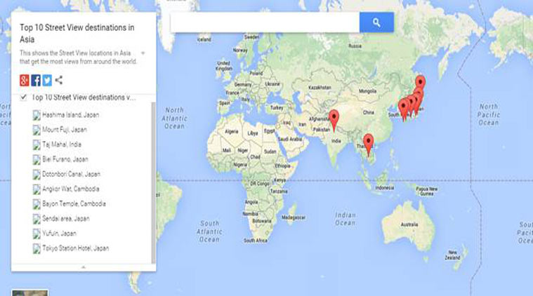 Top 10 Street View destinations in Asia.