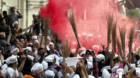AAP stages protest against one year of NDA rule