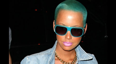 Amber Rose gets her naturally brunette buzzed head bleached at the hair  salon  Daily Mail Online