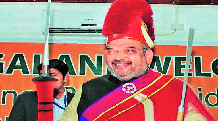 BJP president Amit Shah in Dimapur on Friday. (Source: PTI