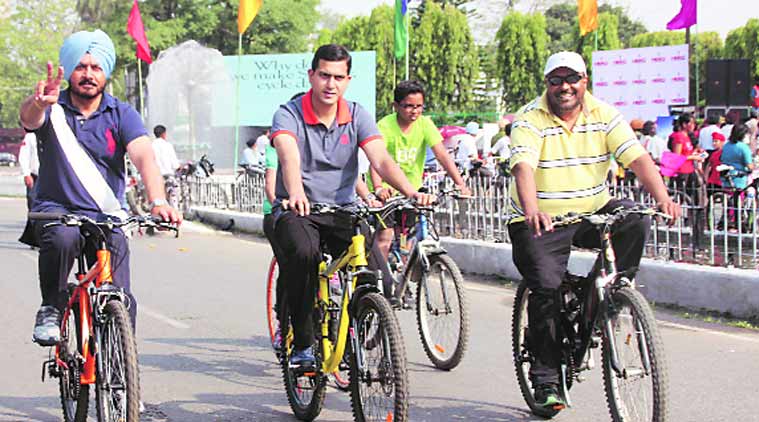 cycle rally, cycle promote rally, PM promote, PM promote cycle rally,  Life cycle rally, ACA, GLADA, ludhiana news, citry news, local news, ludhiana newsline