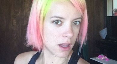 Lily Allen, Lily Allen Pink and Neon Green Color