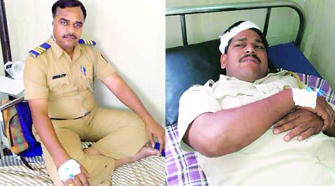 constable attacked, pune police, four held, polic eattacked, pune news, city news, local news, pune newsline