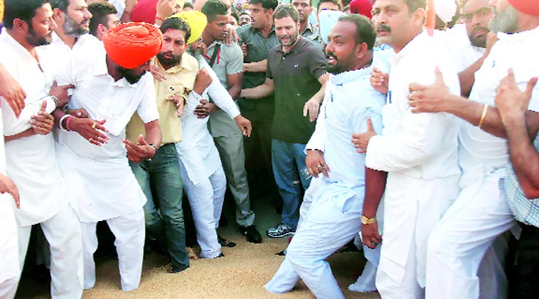 rahul Gandhi, Punjab, congress, land bill, rahul gandhi punjab, punjab rahul gandhi, rahul gandhi farmers, farmers rahul gandhi, rahul gandhi land bill, land bill rahul gandhi, Congress News, rahul gandhi, rahul gandhi padayatra, bjp, narendra modi, padayatra, congress, congress kisan padayatra, rahul gandhi kisan padayatra, vadodara, vadodara kisan rally, congress kisan rally, mumbai news, india news, indian express, Indian express news