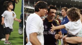 Shah Rukh Khan, AbRam, SRK AbRam, AbRam SRK, KKR, IPL 8, Eden Gardens, Shah Rukh, IPL 2015, Cricket Photos, Cricket