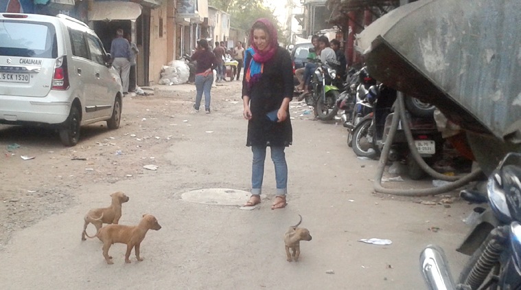 Author enjoying her evening with some 'friends'
