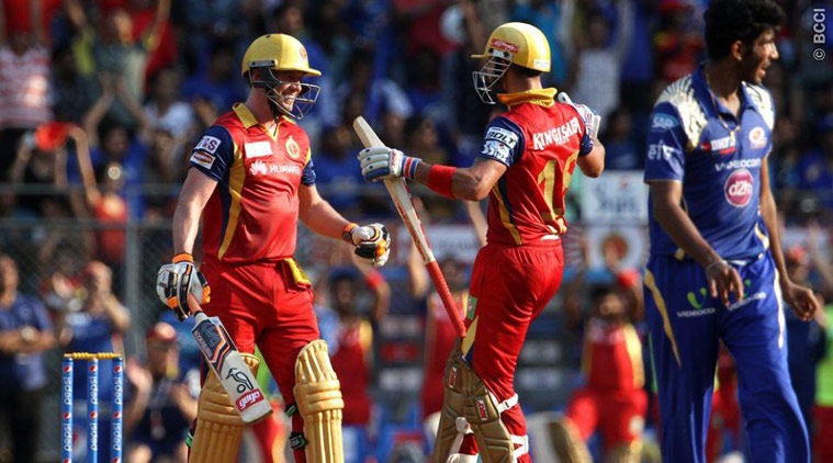 RCB vs MI, MI vs RCB, Ab de Villiers, RCB vs MI photos, CSK vs RR, RR vs CSK, CSK, Dwayne Bravo, IPL Photos, IPL 2015 Photos, Cricket Photos, Cricket