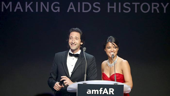 Adrien Brody, Michelle rodriguez, amfAR Gala 2015